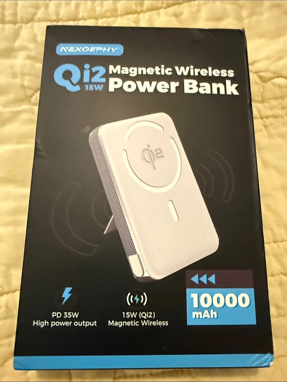 Qi2 15W Magnetic Wireless Power Bank -black